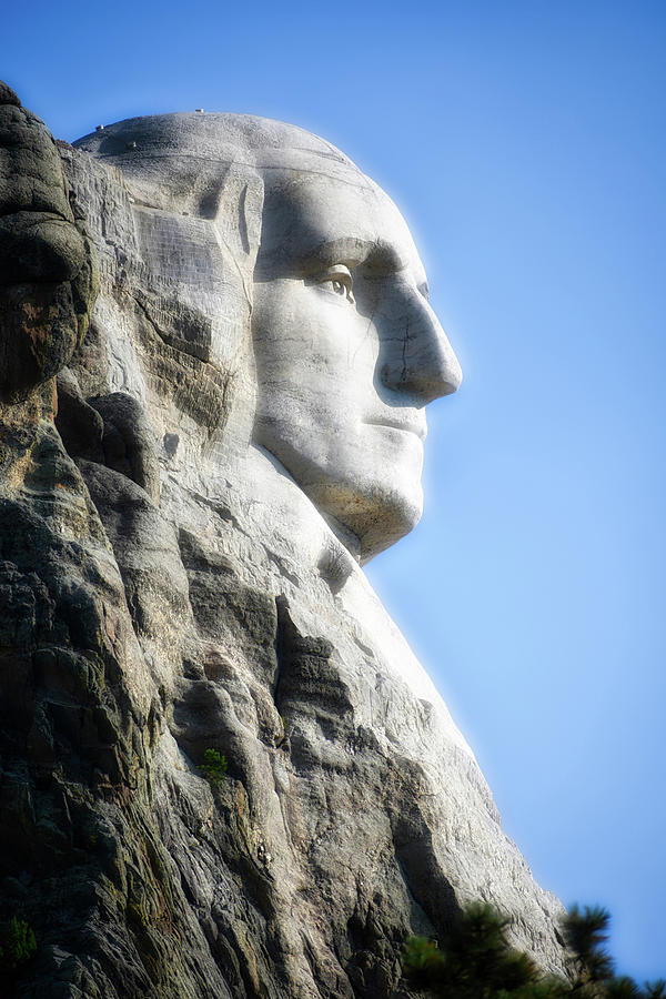 Mount Rushmore Washington Profile In Granite View Vertical 01 Photograph by Thomas Woolworth