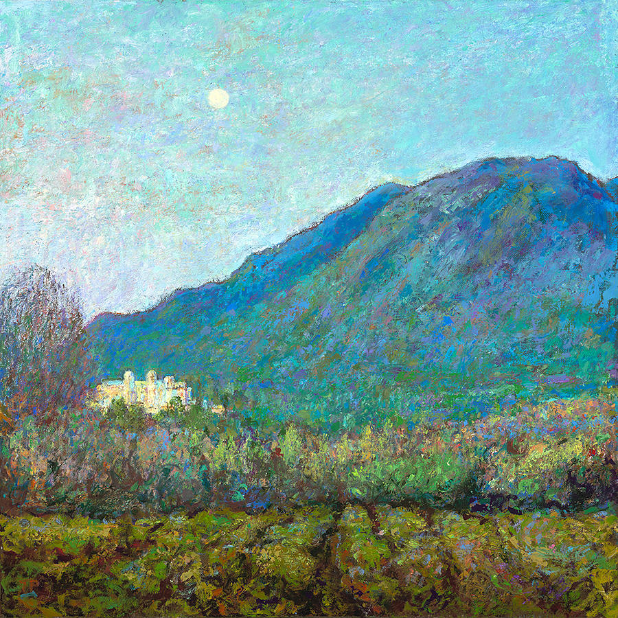 Mount Saint Helena Moonrise Painting by Tom Pittard