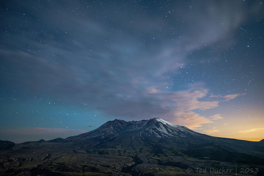 Mount Saint Helens At Night Photograph by Ted Ducker Photography