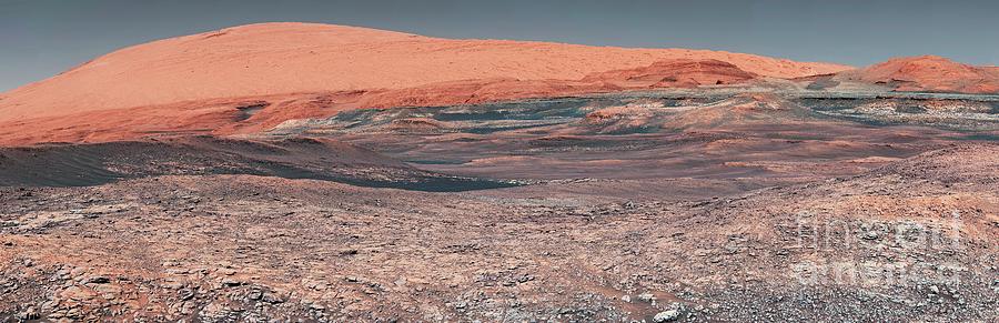 Mount Sharp On Mars Photograph by Nasa/jpl-caltech/msss/science Photo Library