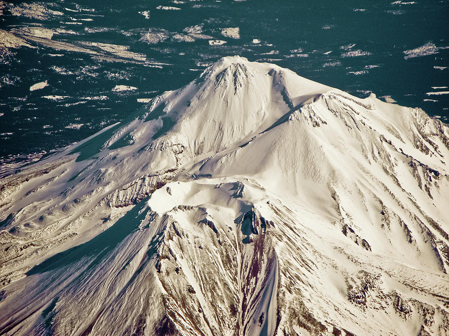 Mount Shasta Crater From The Air Photograph by Www.bazpics.com