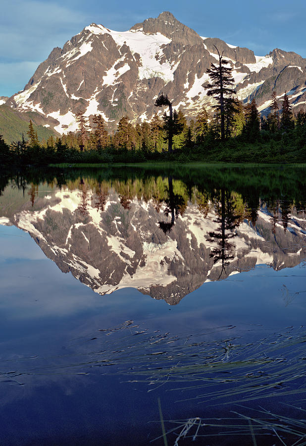 Mount Shuksan in the evening from Picture Lake Photograph by Scenic Edge Photography