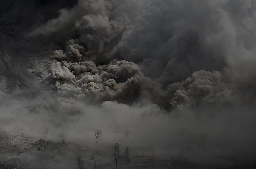 Mount Sinabung Volcano Erupts As Seen Photograph By Beawiharta Fine