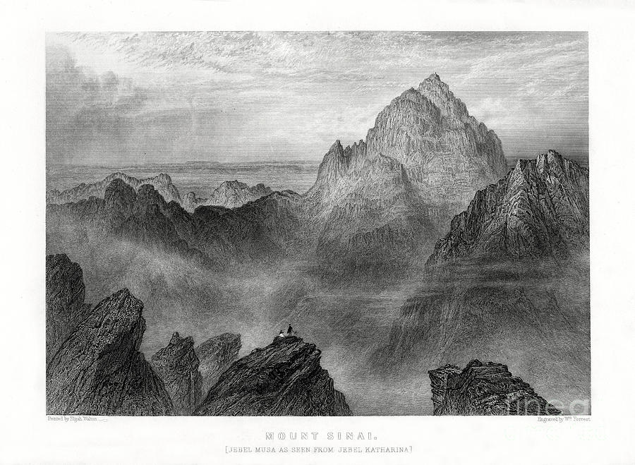 Mount Sinai Jebel Musa As Seen Drawing by Print Collector