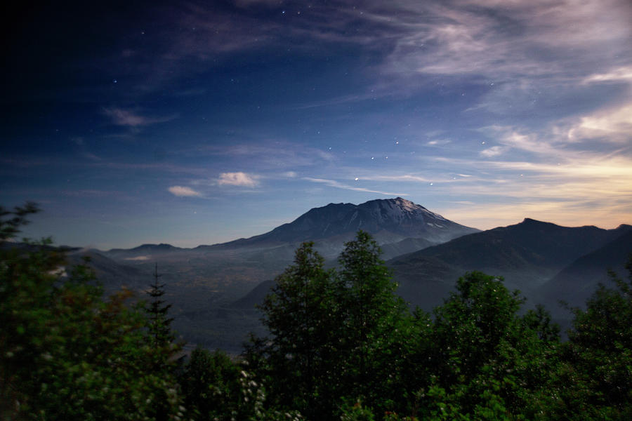 Mount St Helens Twilight Photograph by Jeanette Mahoney