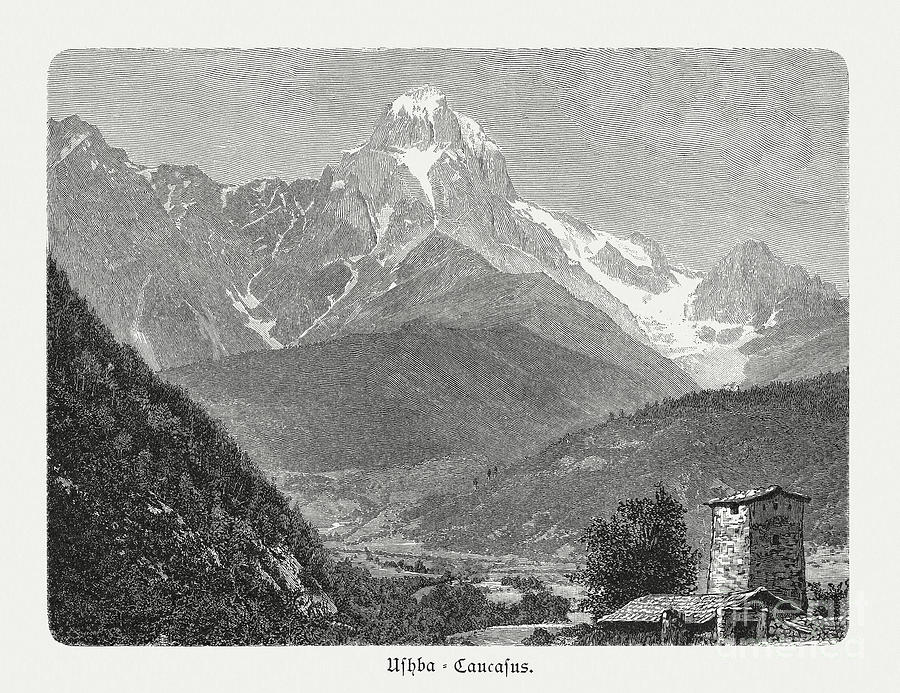 Mount Ushba, Caucasus Mountains Digital Art by Zu 09