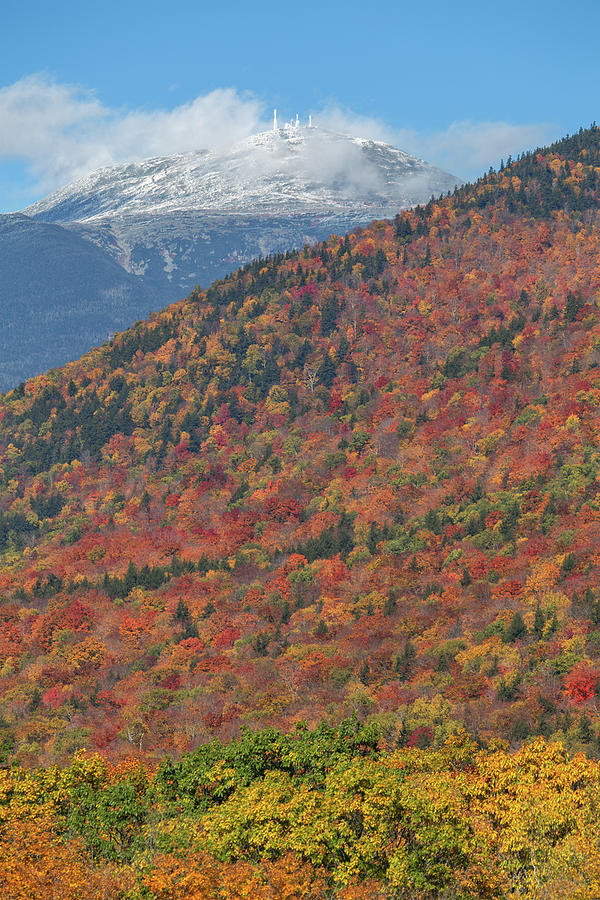 Mount Washington First Autumn Snow Photograph by Chris Whiton
