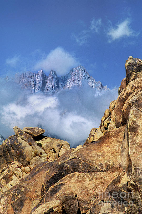 Mount Whitney In Clouds Alabama Hills California Photograph by Dave Welling