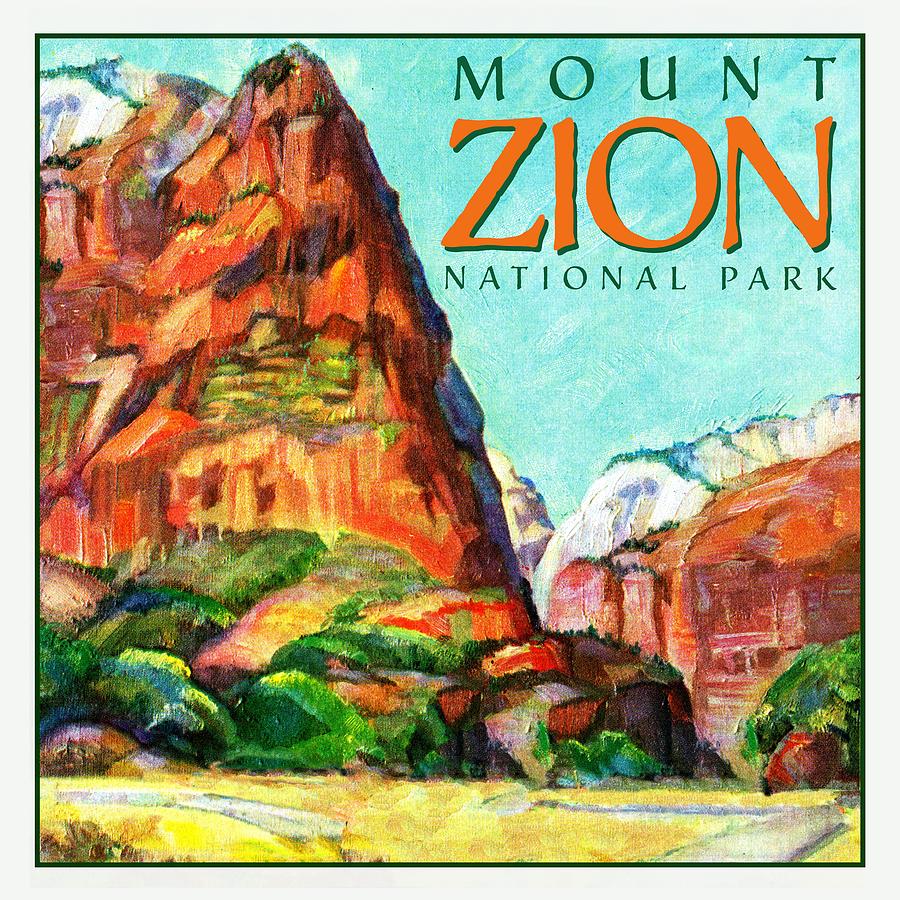 Vintage Drawing - Mount Zion National Park by Unknown