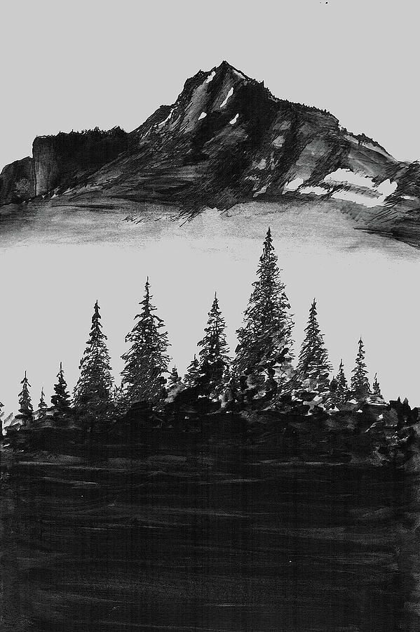 Mountain Drawing by Al Intindola