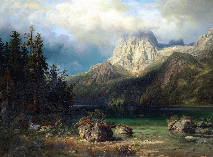 Mountain Painting By August Wilhelm Leu