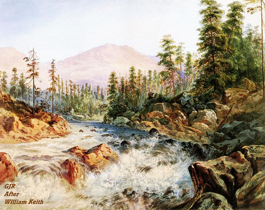 Mountain Cascade Near Cisco, California After The Original Artwork By William Keith L A S. Digital Art