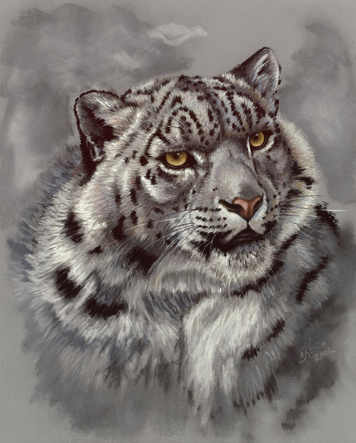Snow Leopard Painting - Mountain Denizen by Barbara Keith