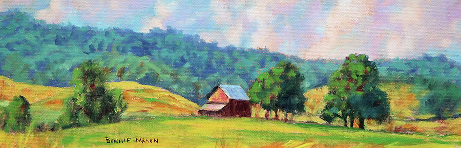 Mountain Farm Painting by Bonnie Mason