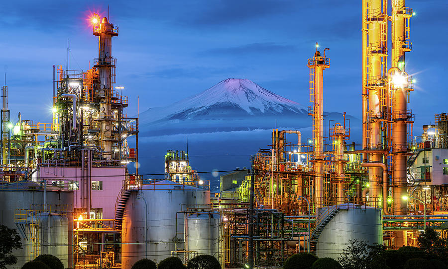 Mountain Fuji and Japan industry zone from Shizuoka prefecture Photograph by Anek Suwannaphoom