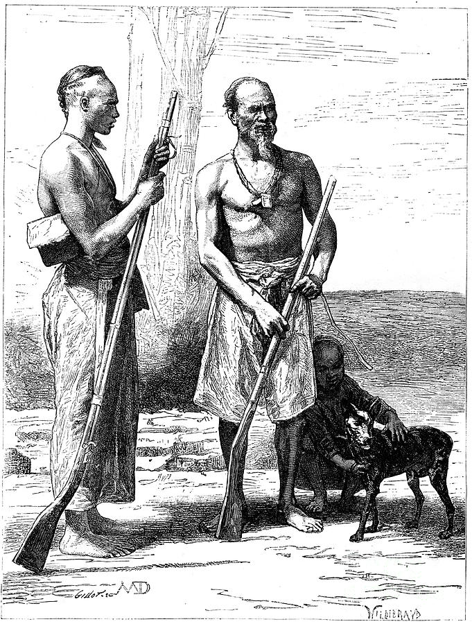 Mountain Huntsmen, Formosa Taiwan, 19th Drawing by Print Collector