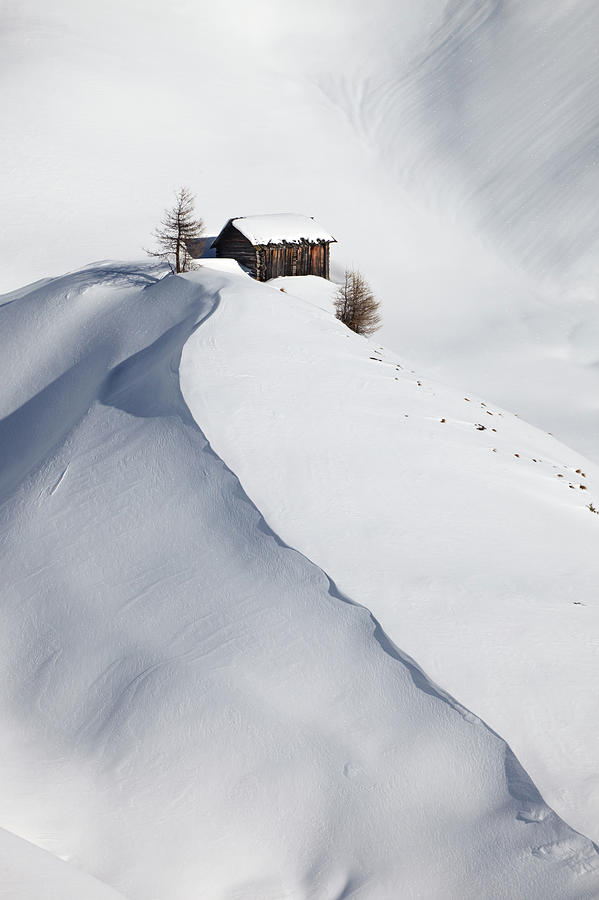 Mountain Hut In Snow Photograph by Matteo Colombo