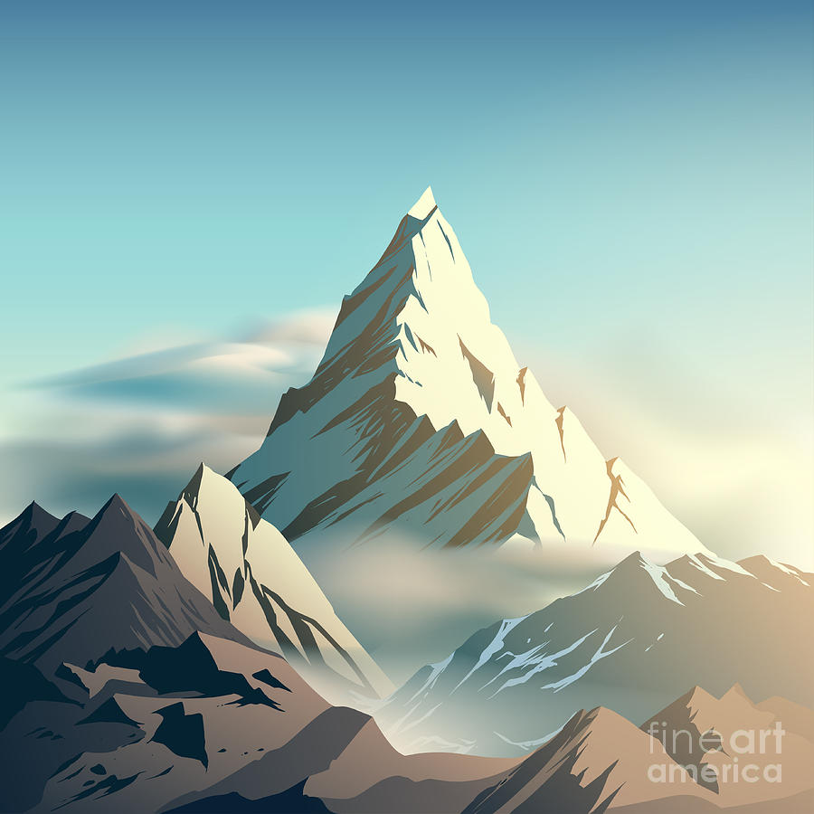 Mountain Illustration Digital Art by D1sk