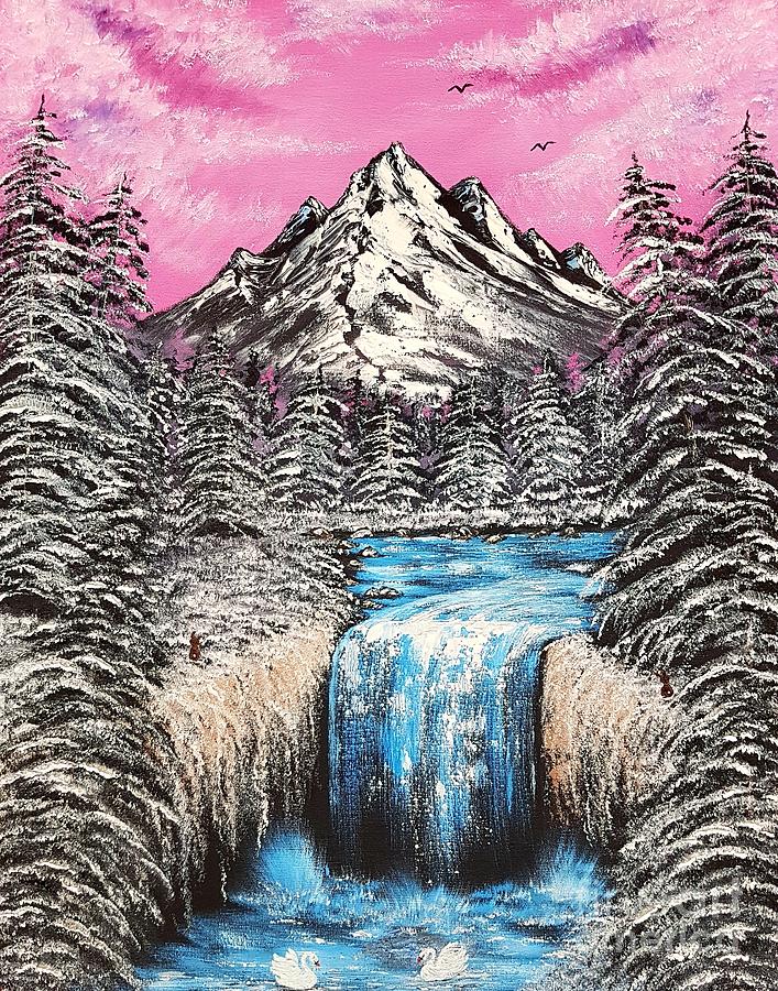 Mountain In Winter Beauty Original Painting