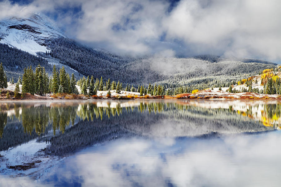 Landscape Photograph - Mountain Lake After The Snow Storm by DPK-Photo