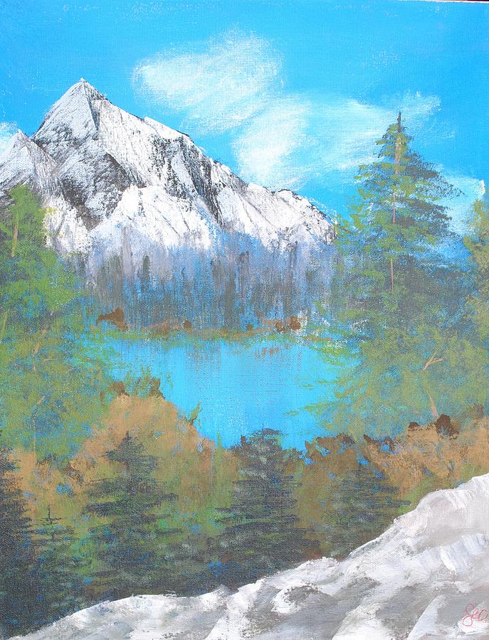 Mountain Lake Painting by Sarah Couso