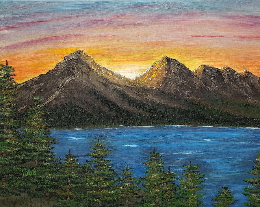 Mountain Lake Sunset by Wayne Lown