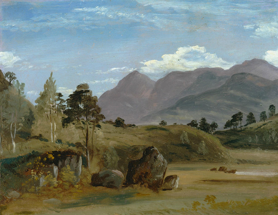 Mountain Landscape, possibly in the Lake District Painting by Lionel Constable