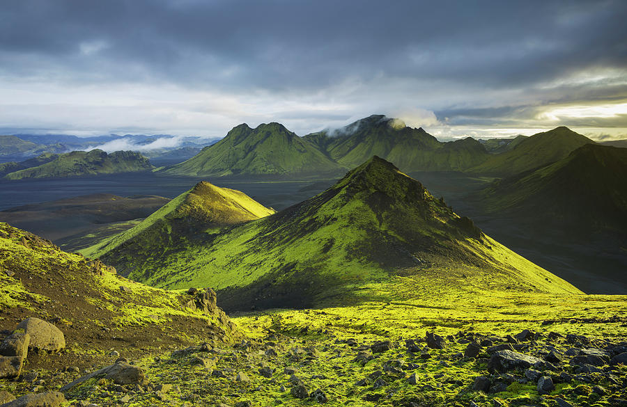 Mountain Landscape, Storkonufell, Mofell, Fjallabak, South Island ...