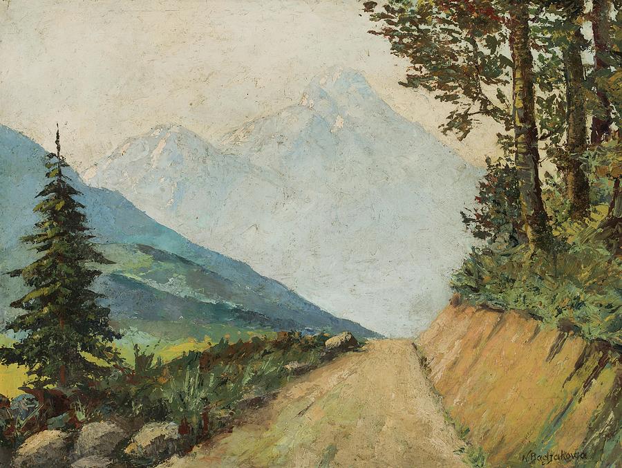 Mountain Landscape With A Road Painting by Nevena Badjakowa Mountain Landscape With A Road Painting by Nevena Badjakowa