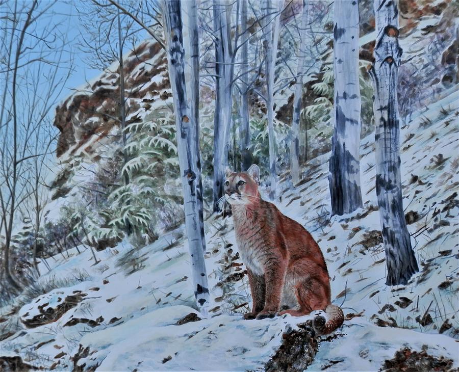 Mountain Lion Painting by John Neeve