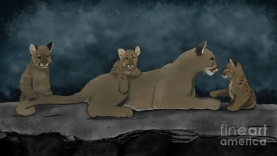 Mountain Lion with Cubs by the Ford Family Mountain Lion with Cubs by the Ford Family