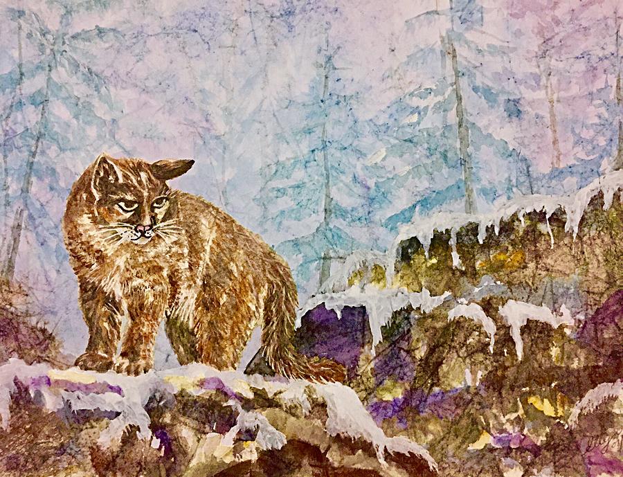 Mountain Lions Domain  Painting by Ellen Levinson