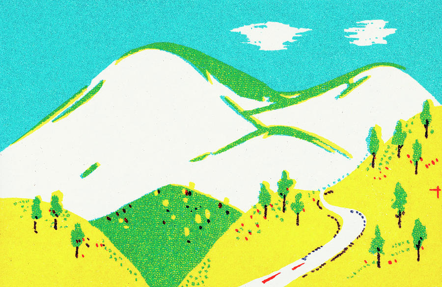 Nature Drawing - Mountain pass by CSA Images