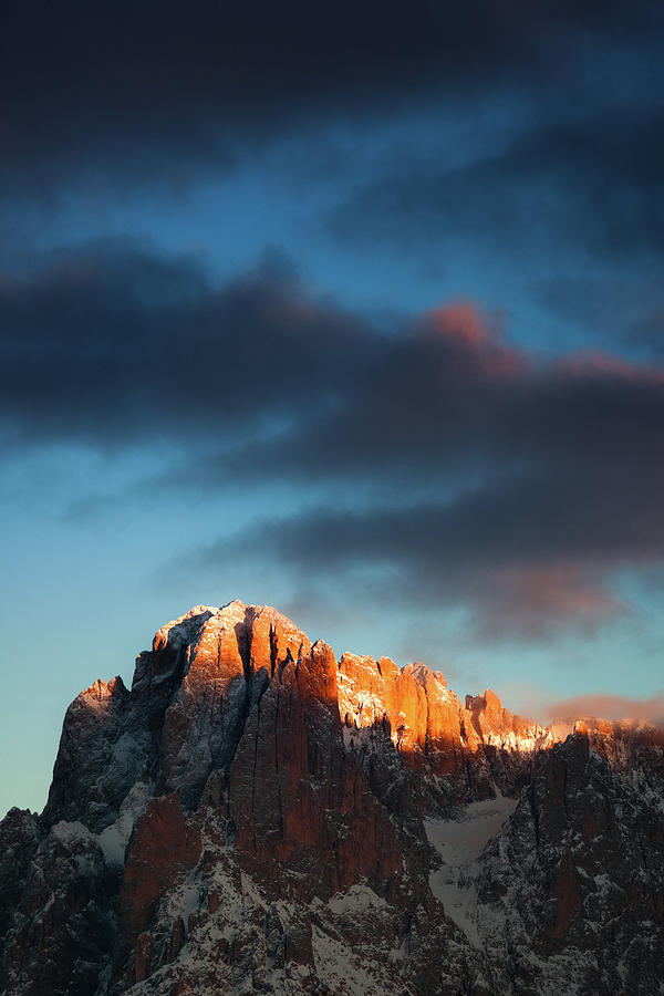 Mountain Peak At Sunset, Italian Alps Photograph by Moreiso