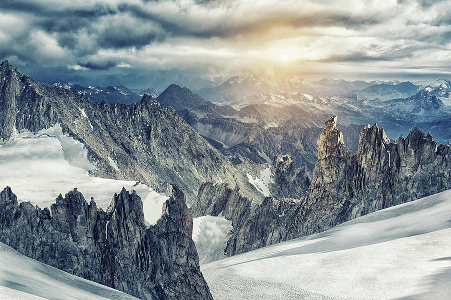 Mountain Range In The Mont Blanc Massif By Buena Vista Images