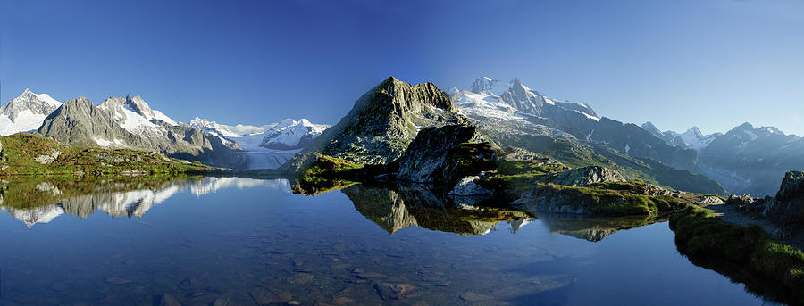Mountain Reflection On Lake Digital Art by Christof Sonderegger