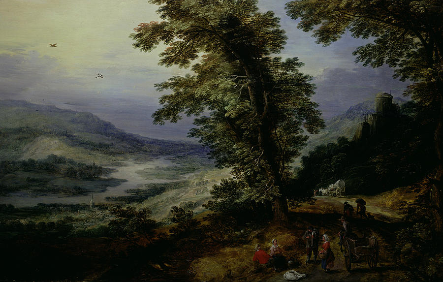 Mountain Road with Travelers Painting by Joos de Momper