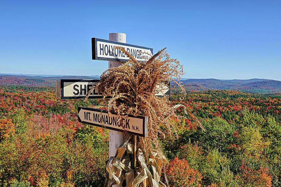 Hogback Mountain Scenic Overlook Sign Brattleboro VT Scenic Overlook Beautiful Fall Foliage Photograph by Toby McGuire