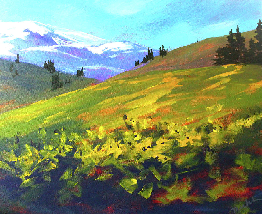 Mountain Spring Painting by Nancy Merkle
