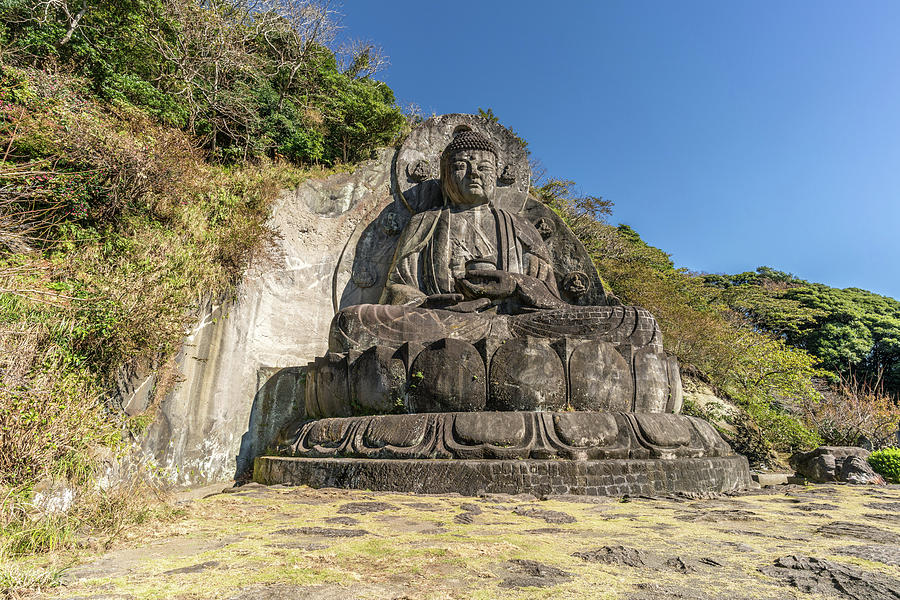 Mountain stone carved Great Buddha statue Photograph by Manuel Ascanio