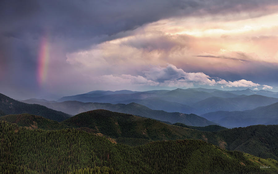 Mountain Storm and Rainbow Photograph by Leland D Howard