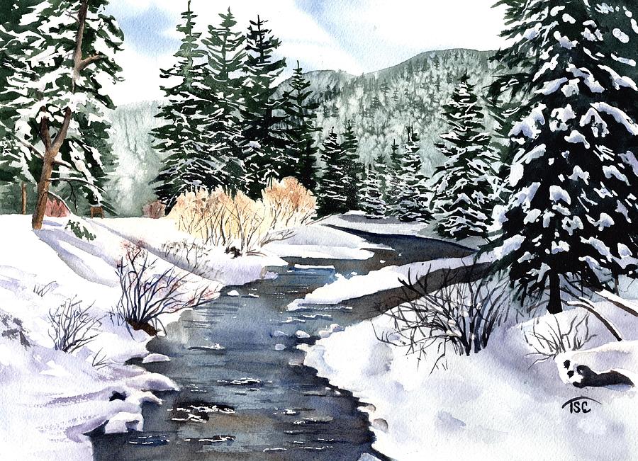 Mountain Stream Painting by Tammy Crawford