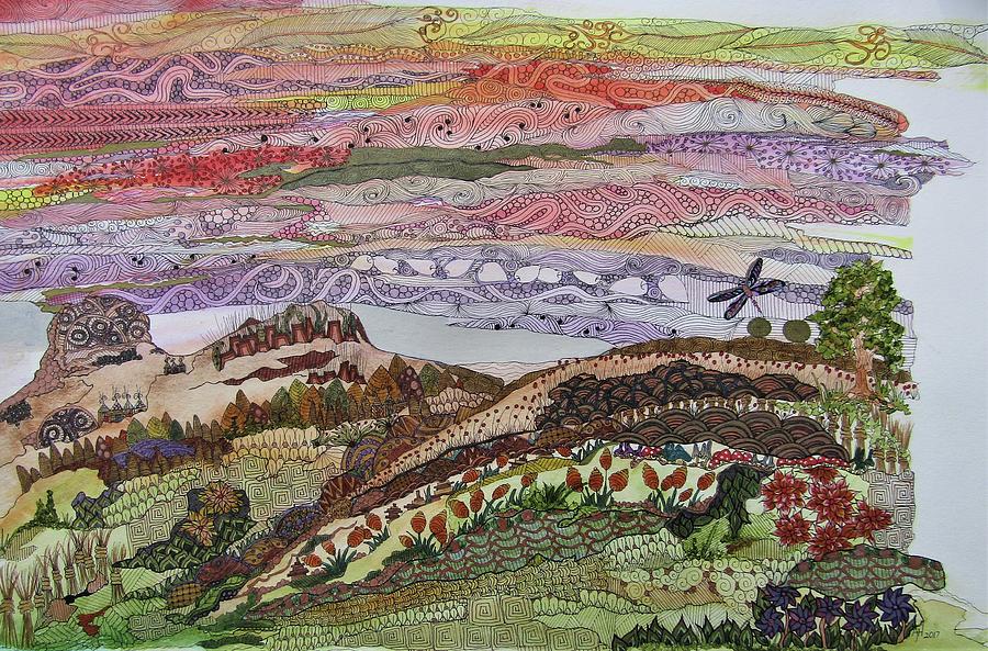 Mountain Sunset Painting by Anita Hillsley