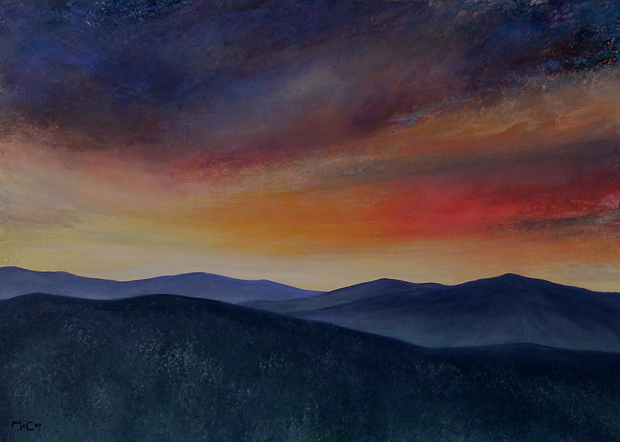 Mountain Sunset Painting by K McCoy