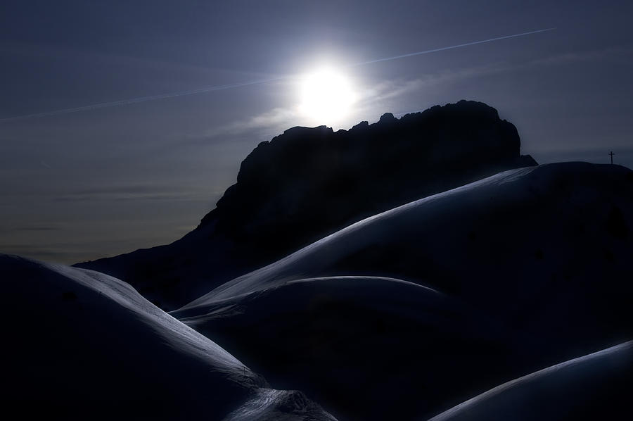 Passo Photograph - Mountain Sunset by Liloni Luca