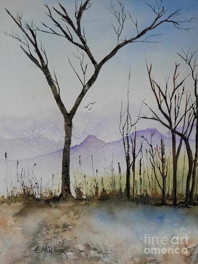 Watercolor Landscape Painting - Mountain Time by Eunice Miller