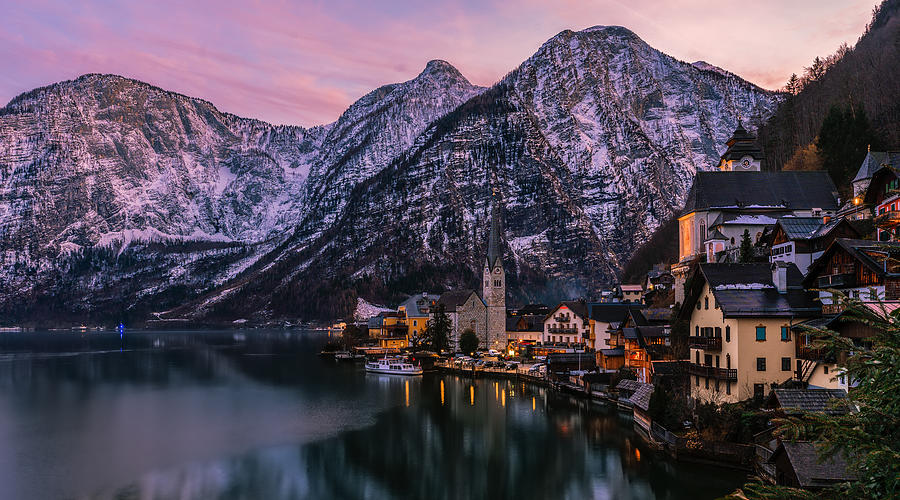Sunset Photograph - Mountain Town by Harry Song