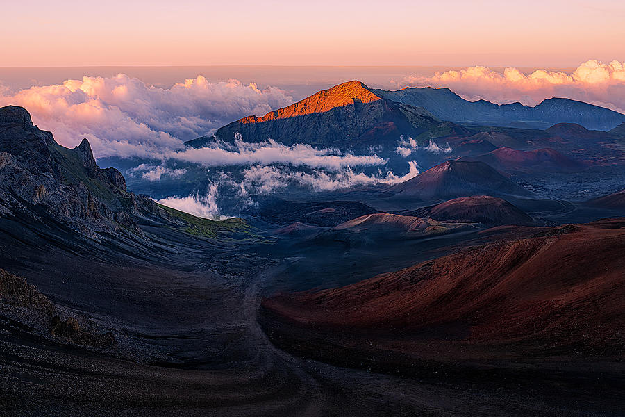 Mountain Photograph - Mountain Under Sunset by Leah Xu