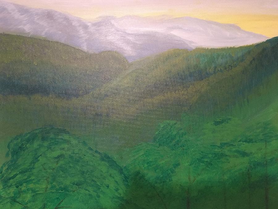 Mountain View Painting by April Clay