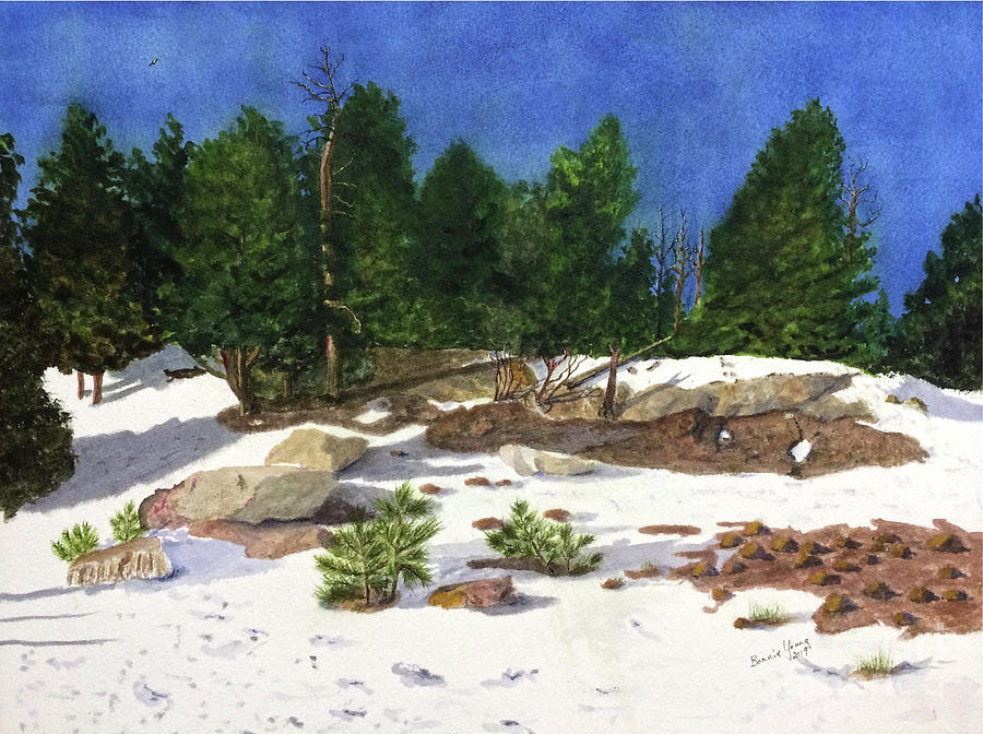Mountain Painting - Mountain View by Bonnie Young Mountain Painting - Mountain View by Bonnie Young